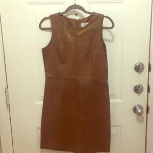 A Belle Badgley Mishka suede tan dress in size 4